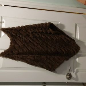 Brown faux fur poncho